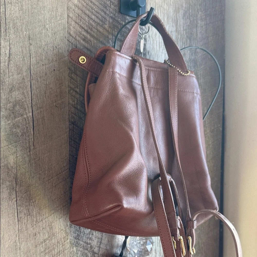 Coach Tan Leather Backpack - Picture 3 of 10
